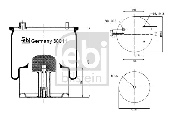 FEBI BILSTEIN Metallipalje, ilmajousitus 38011